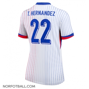 Billige Fotballdrakt Frankrike Theo Hernandez #22 Replika Bortedrakt Dame EM 2024 Kortermet